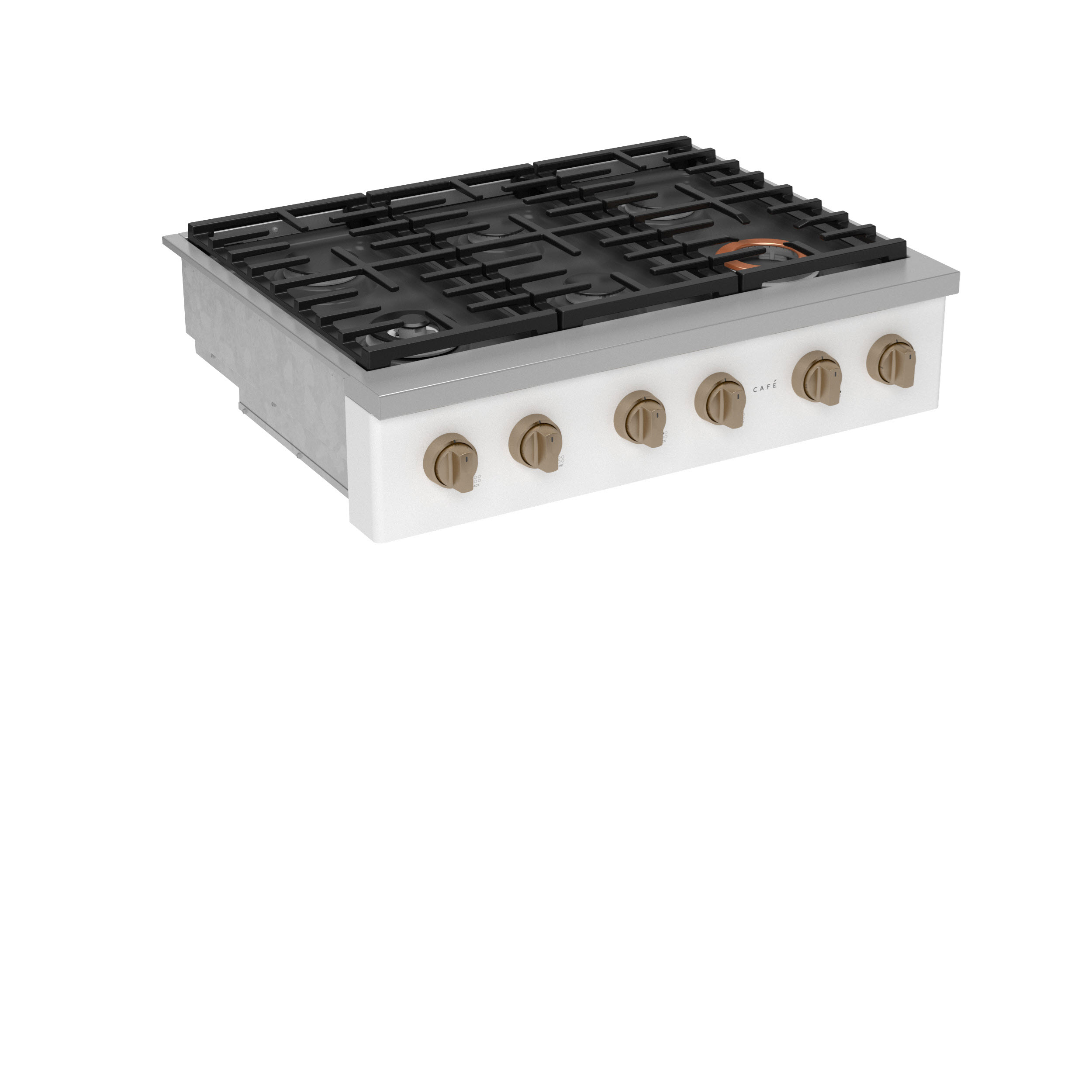 Model: CGU366P4TW2 | Cafe Café™ 36" Commercial-Style Gas Rangetop with 6 Burners (Natural Gas)