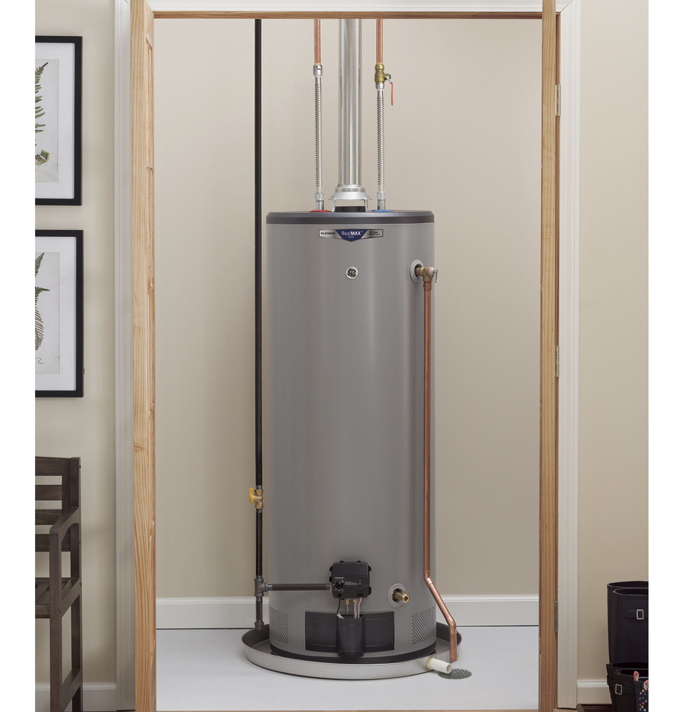 Model: GG50T08BXR | GE GE RealMAX Choice 50-Gallon Tall Natural Gas Atmospheric Water Heater