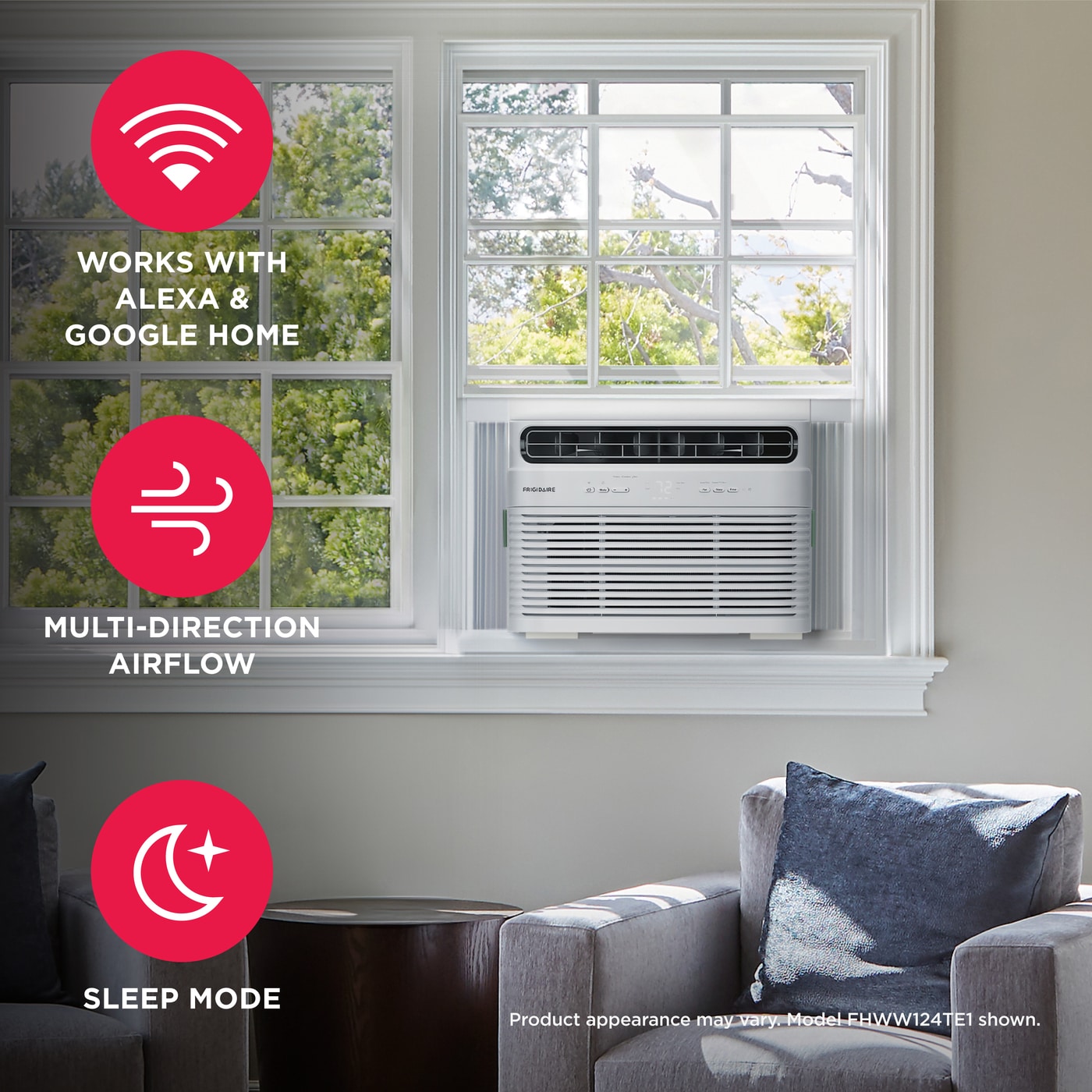 Model: FHWW144TE1 | Frigidaire 14,300 BTU Window Room Air Conditioner with Wi-Fi