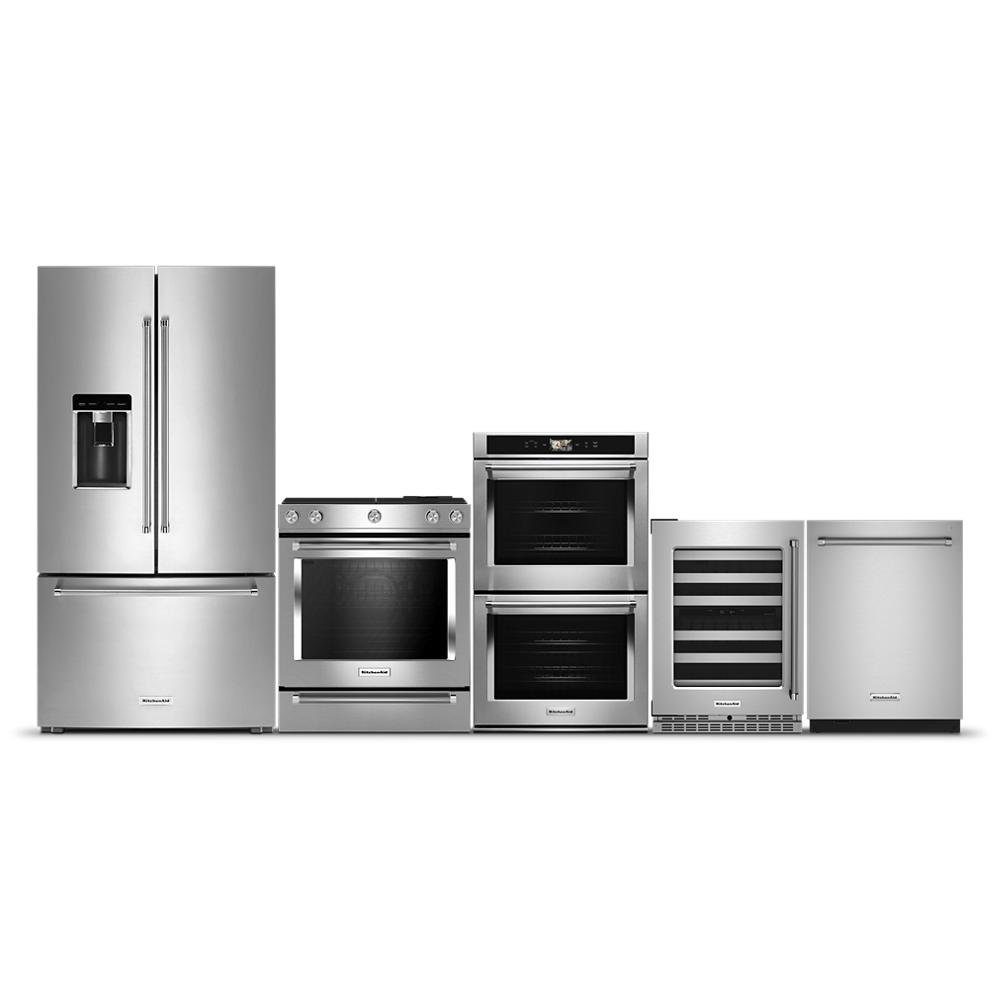 Model: KSDB900ESS - S/D  | KitchenAid 30-Inch 5-Burner Dual Fuel Convection Slide-In Range with Baking Drawer