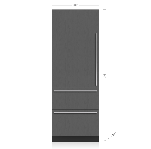 Model: DET3050RID/R | Sub-Zero 30" Designer Over-and-Under Refrigerator with Internal Dispenser - Panel Ready