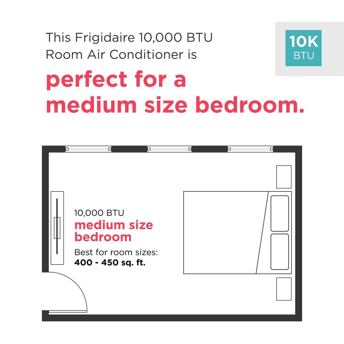 Model: FHTE103WA2 | Frigidaire 10,000 BTU Wall Room Air Conditioner with Supplemental Heat