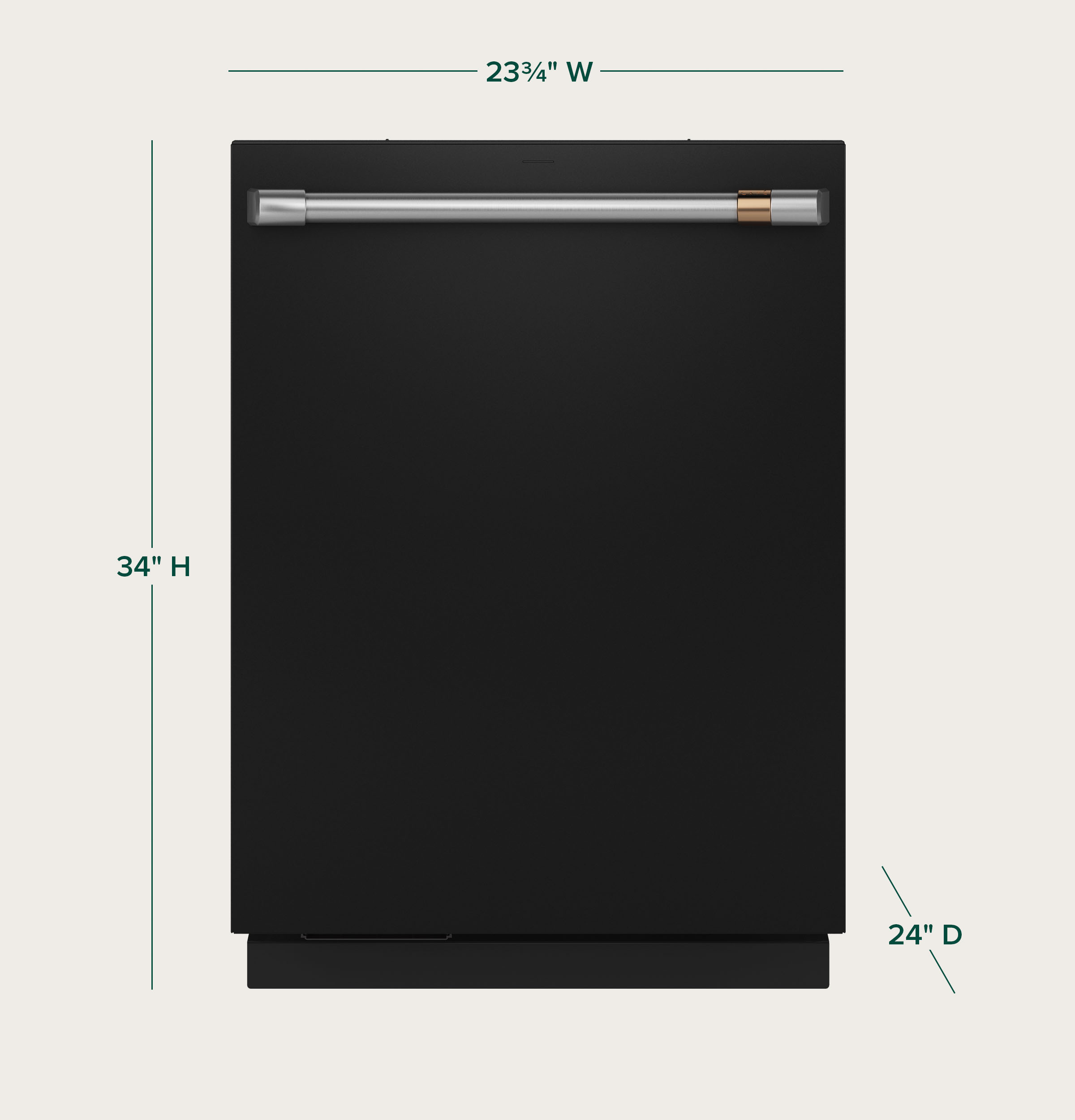 Model: CDT888P3VD1 | Cafe Café™ CustomFit ENERGY STAR Stainless Interior Smart Dishwasher with Ultra Wash Top Rack and Dual Convection Ultra Dry, LED Lights, 39 dBA