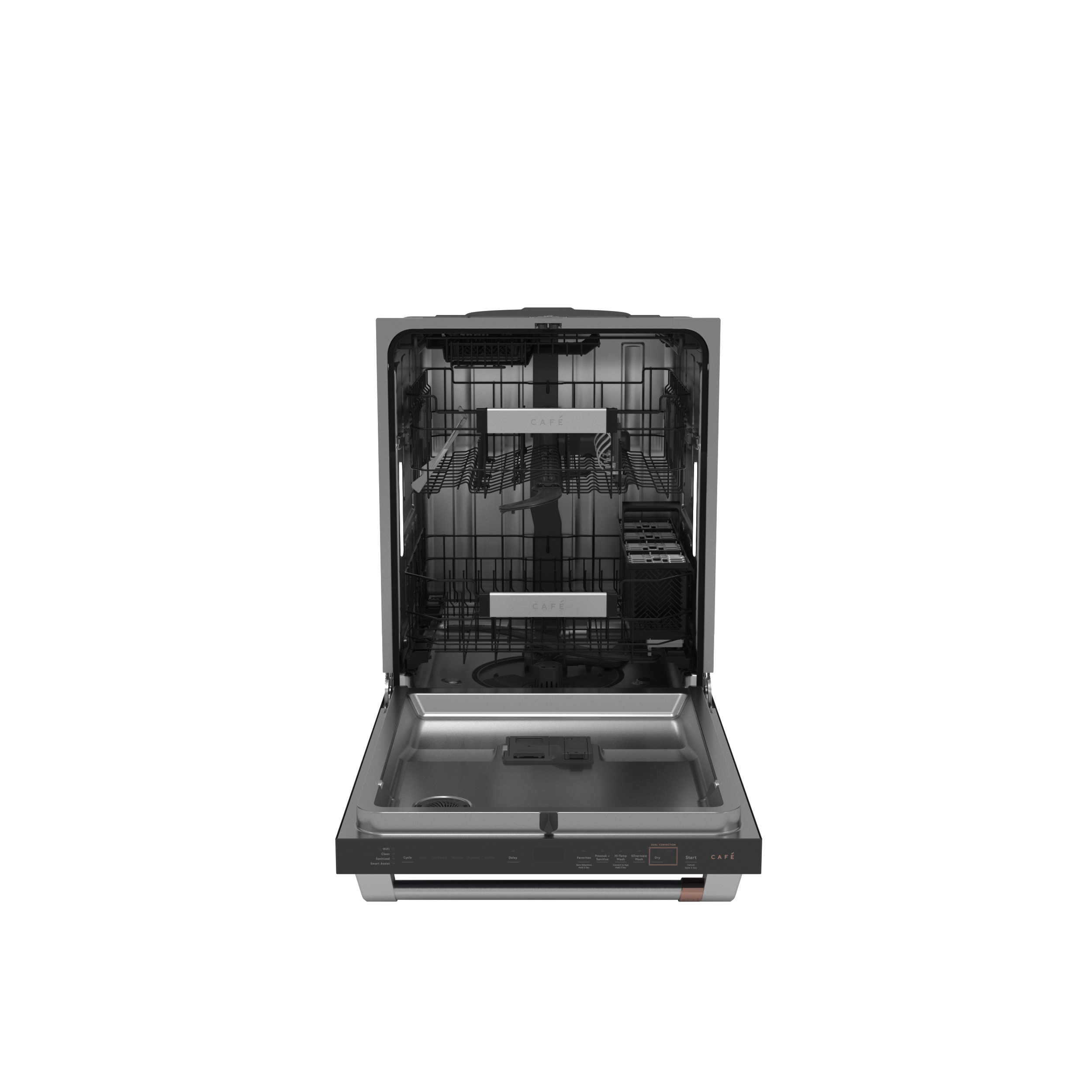Model: CDT888P3VD1 | Cafe Café™ CustomFit ENERGY STAR Stainless Interior Smart Dishwasher with Ultra Wash Top Rack and Dual Convection Ultra Dry, LED Lights, 39 dBA