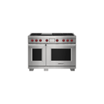 Model: DF48450CG/S/P/LP | Wolf 48" Dual Fuel Range - 4 Burners, Infrared Charbroiler and Infrared Griddle
