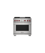 Model: DF36450G/WH/P/LP | Wolf 36" Dual Fuel Range - 4 Burners and Infrared Griddle