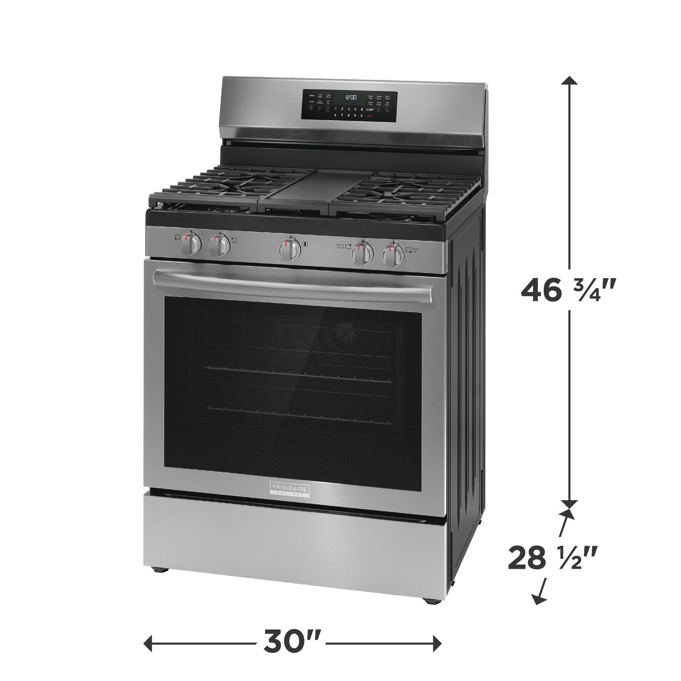 Model: GCRG3060BF - S/D  | Frigidaire Gallery 30" Rear Control Gas Range with Total Convection