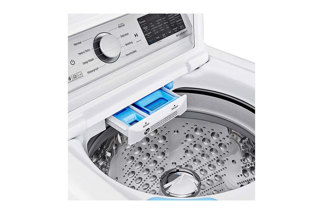 Model: WT7305CW | LG 4.8 cu. ft. Mega Capacity  Smart wi-fi Enabled Top Load Washer with Agitator and TurboWash3D Technology