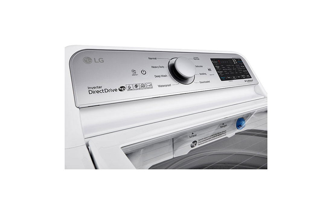 Model: WT7305CW | LG 4.8 cu. ft. Mega Capacity  Smart wi-fi Enabled Top Load Washer with Agitator and TurboWash3D Technology