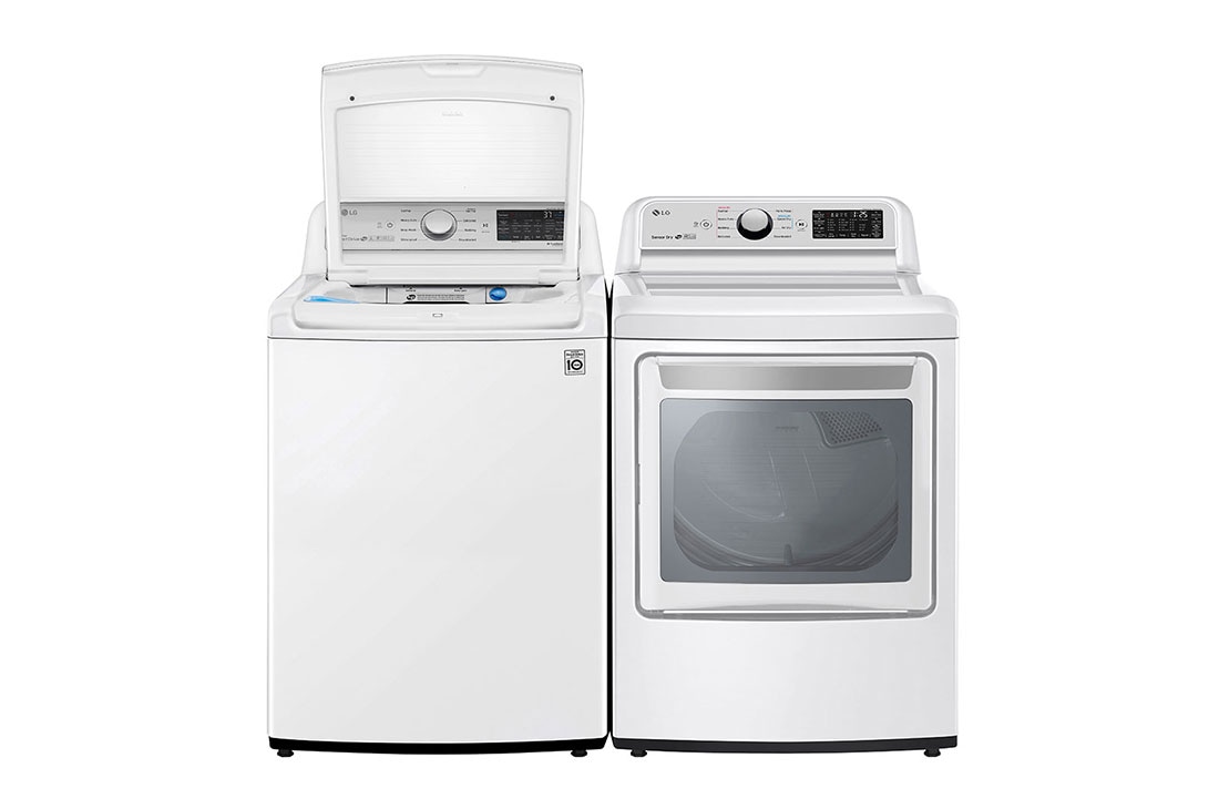 Model: WT7305CW | LG 4.8 cu. ft. Mega Capacity  Smart wi-fi Enabled Top Load Washer with Agitator and TurboWash3D Technology