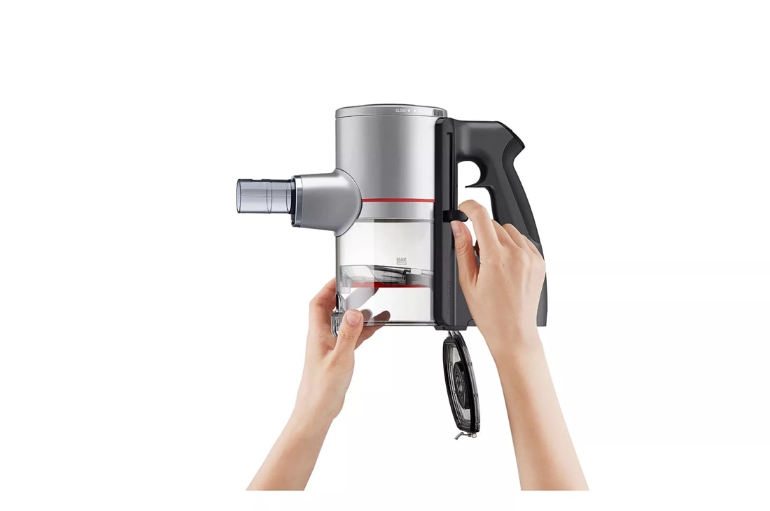 Model: A925KSM | LG CordZero Kompressor Cordless Stick Vacuum with Dual Floor Max Nozzle - Matte Silver