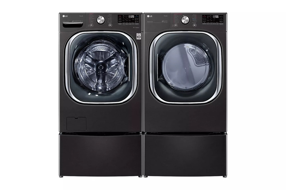 Model: DLEX4500B | LG 7.4 cu. ft. Ultra Large Capacity Smart wi-fi Enabled Front Load Electric Dryer with TurboSteam and Built-In Intelligence