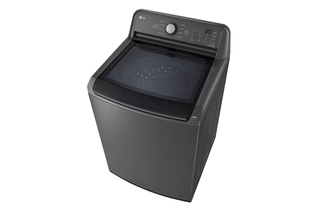 Model: WT7150CM | LG 5.0 cu. ft. Top Load Energy Star Washer with Impeller, TurboDrum, SlamProof Glass Lid, & Water Plus