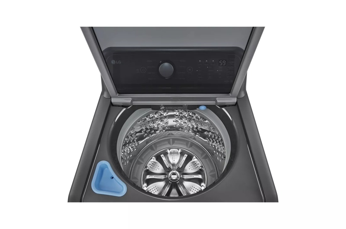 Model: WT7150CM | LG 5.0 cu. ft. Top Load Energy Star Washer with Impeller, TurboDrum, SlamProof Glass Lid, & Water Plus