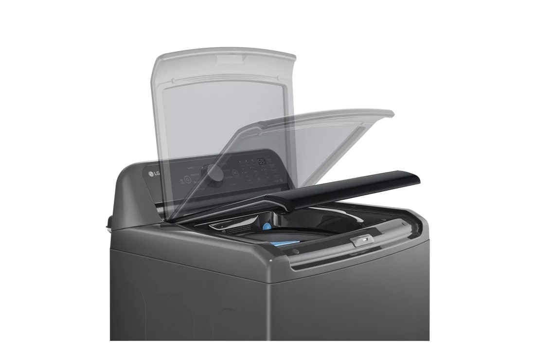 Model: WT7150CM | LG 5.0 cu. ft. Top Load Energy Star Washer with Impeller, TurboDrum, SlamProof Glass Lid, & Water Plus