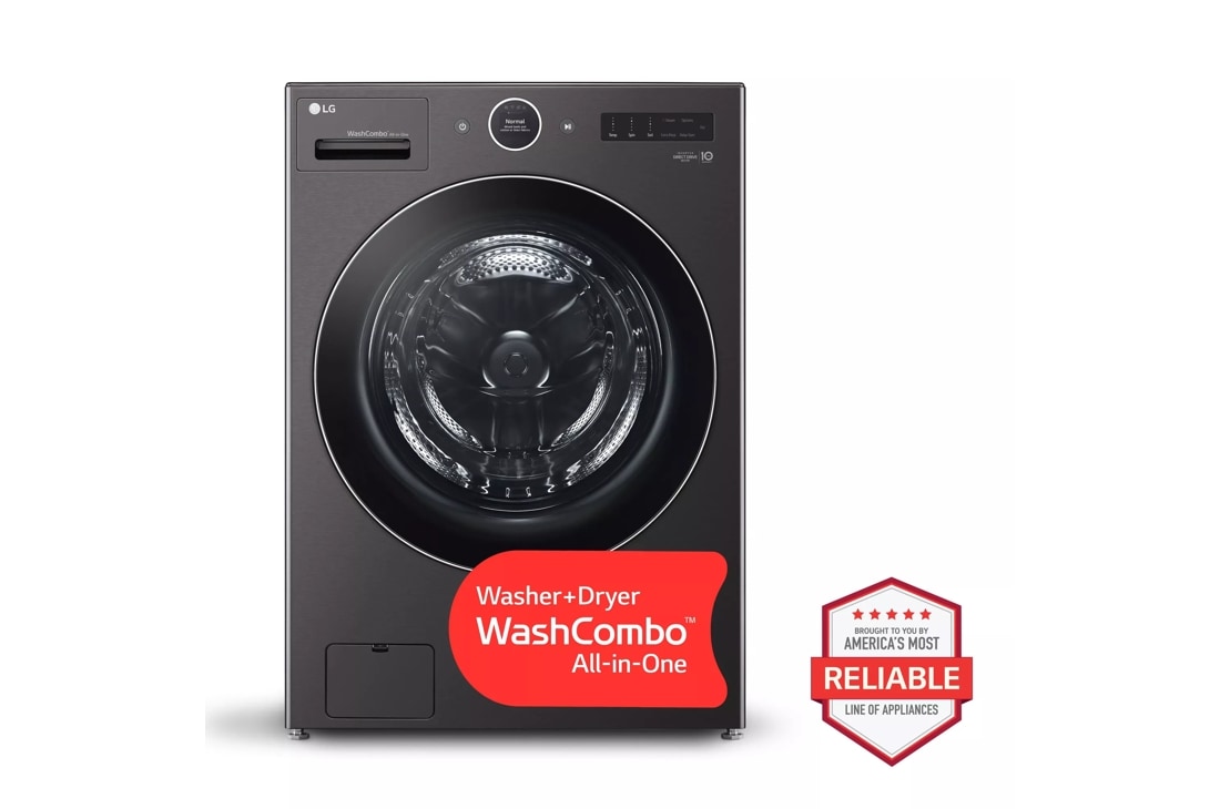 LG Ventless Washer/Dryer Combo LG WashCombo All-in-One 5.0 cu. ft. Mega Capacity with Inverter HeatPump Technology and Direct Drive Motor