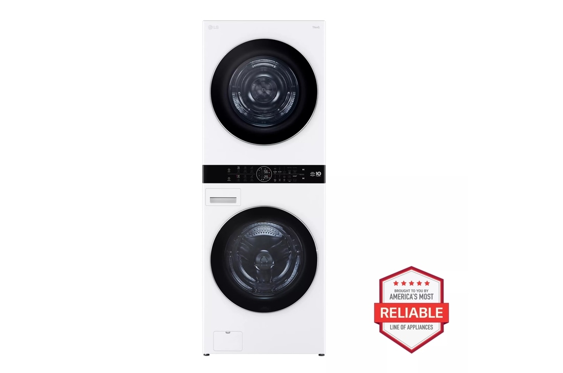 LG Single Unit LG WashTower with Center Control 5.0 cu. ft. Front Load Washer and 7.8 cu. ft. Electric Ventless Heat Pump Dryer