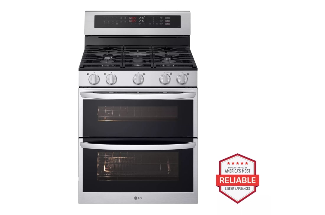 LG 6.9 cu. ft. Smart Gas Double Oven Freestanding Range with ProBake Convection and Air Fry