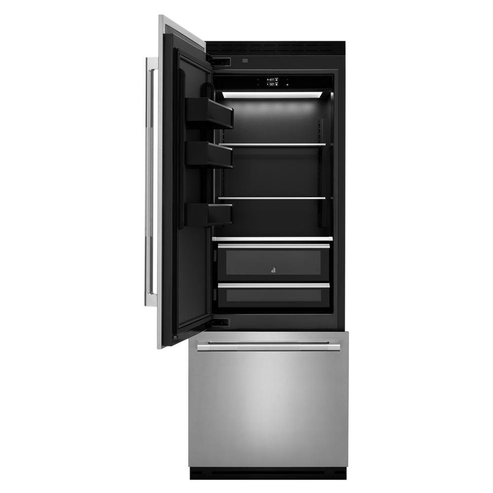 Model: JBBFL30NMX | Jenn-Air Panel-Ready 30" Built-In Bottom-Mount Refrigerator, Left Swing
