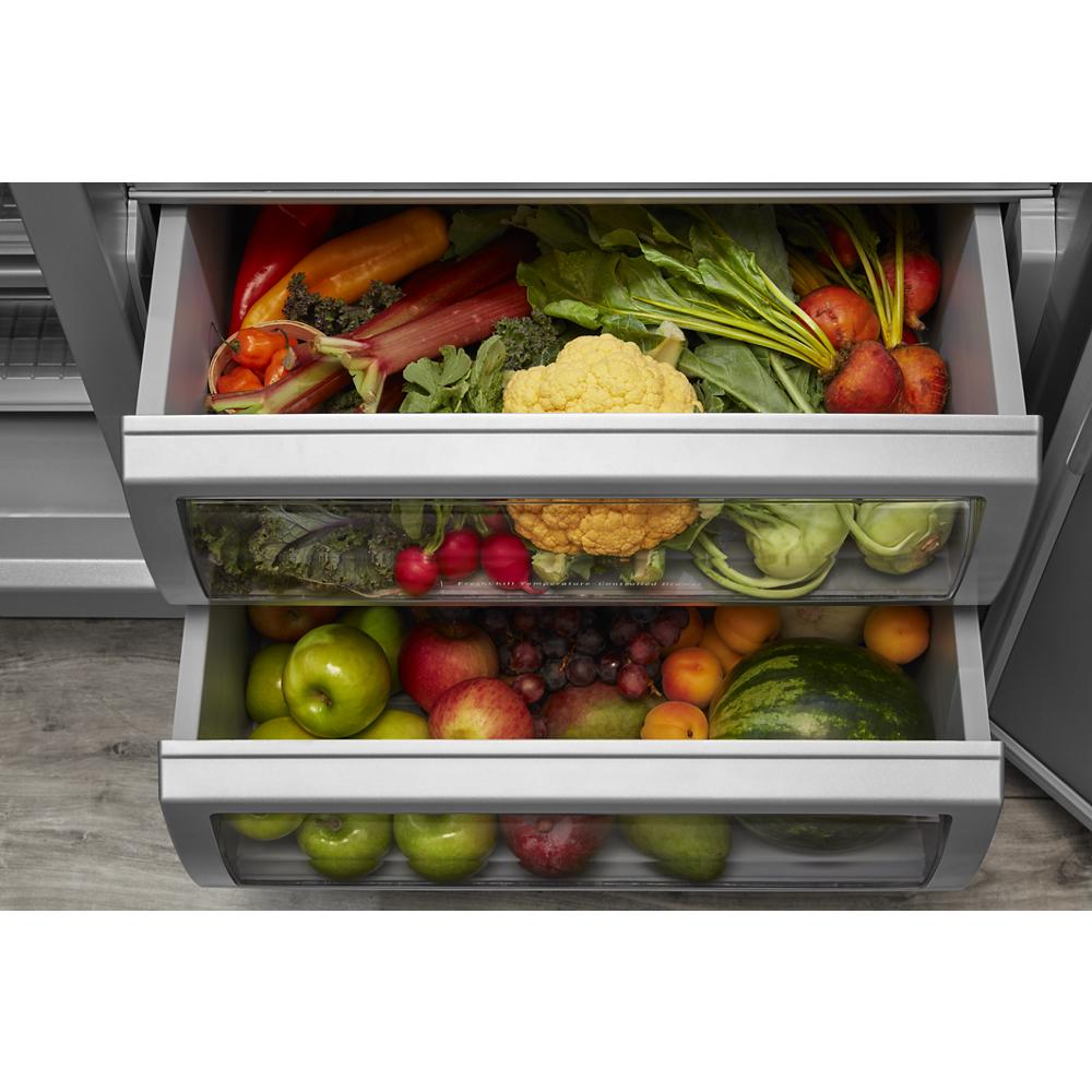 Model: KBSD702MSS | KitchenAid 25.1 Cu. Ft. 42" Built-In Side-by-Side Refrigerator with Ice and Water Dispenser