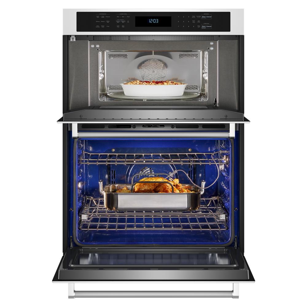 Model: KOEC530PWH | KitchenAid KitchenAid® 30" Combination Microwave Wall Ovens with Air Fry Mode.