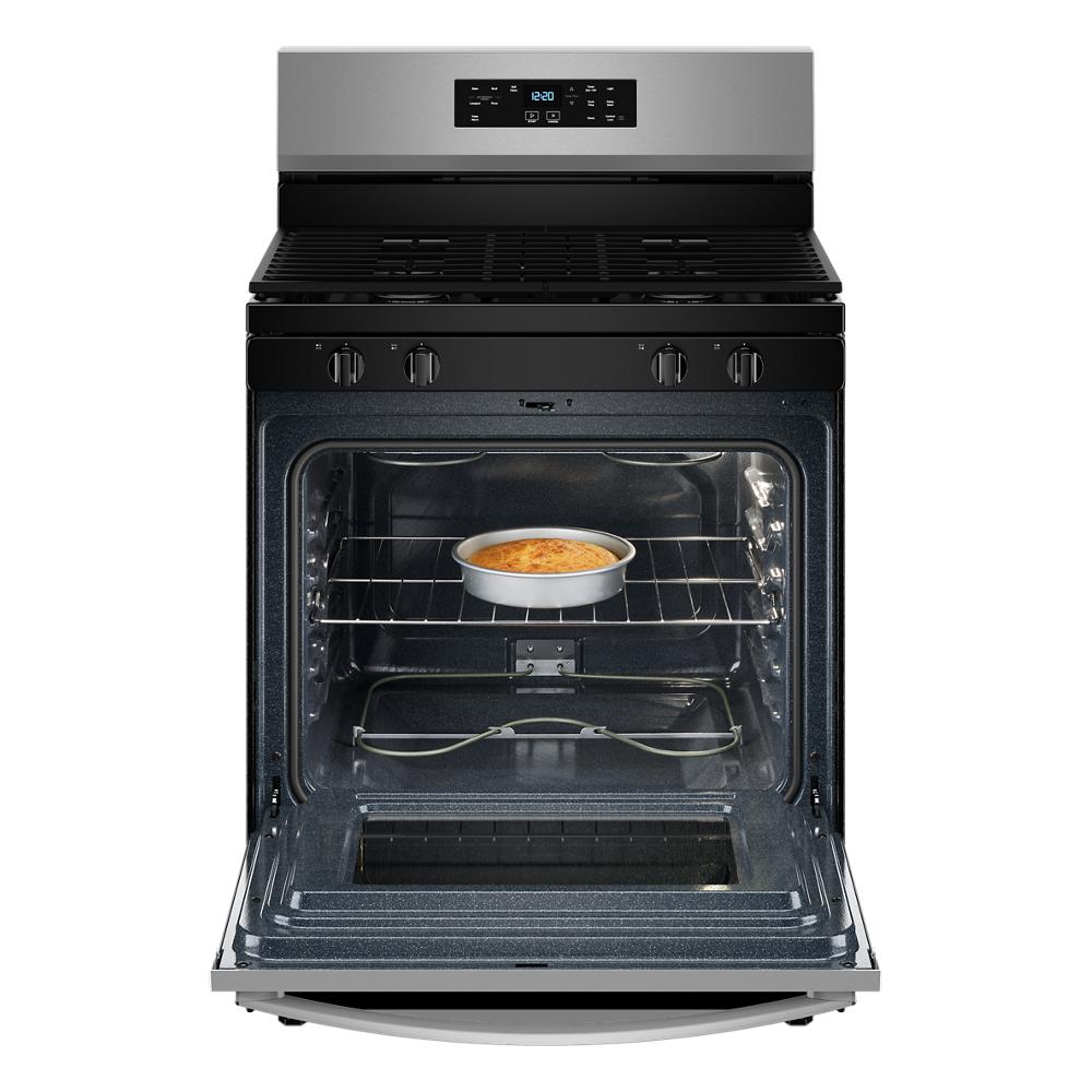 Model: WFGS3530RS | Whirlpool 30-inch Self Clean Gas Range with No Preheat Mode