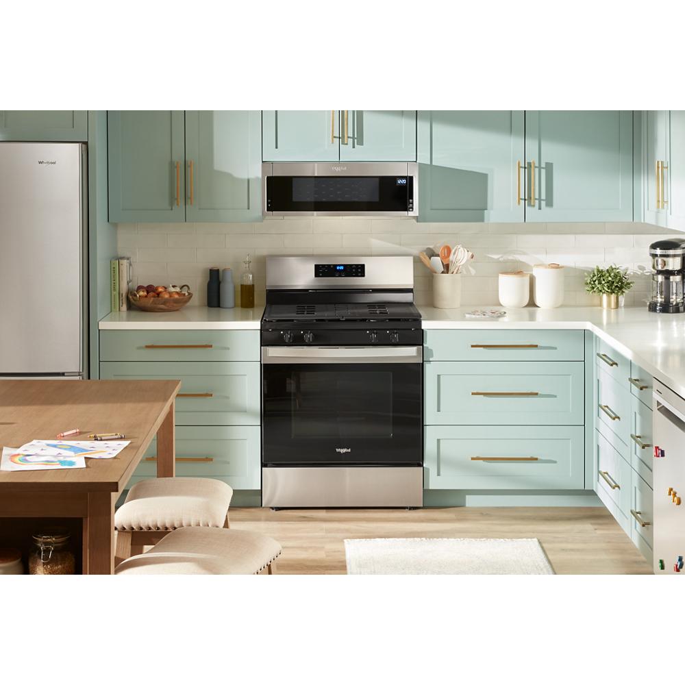 Model: WFGS3530RS | Whirlpool 30-inch Self Clean Gas Range with No Preheat Mode