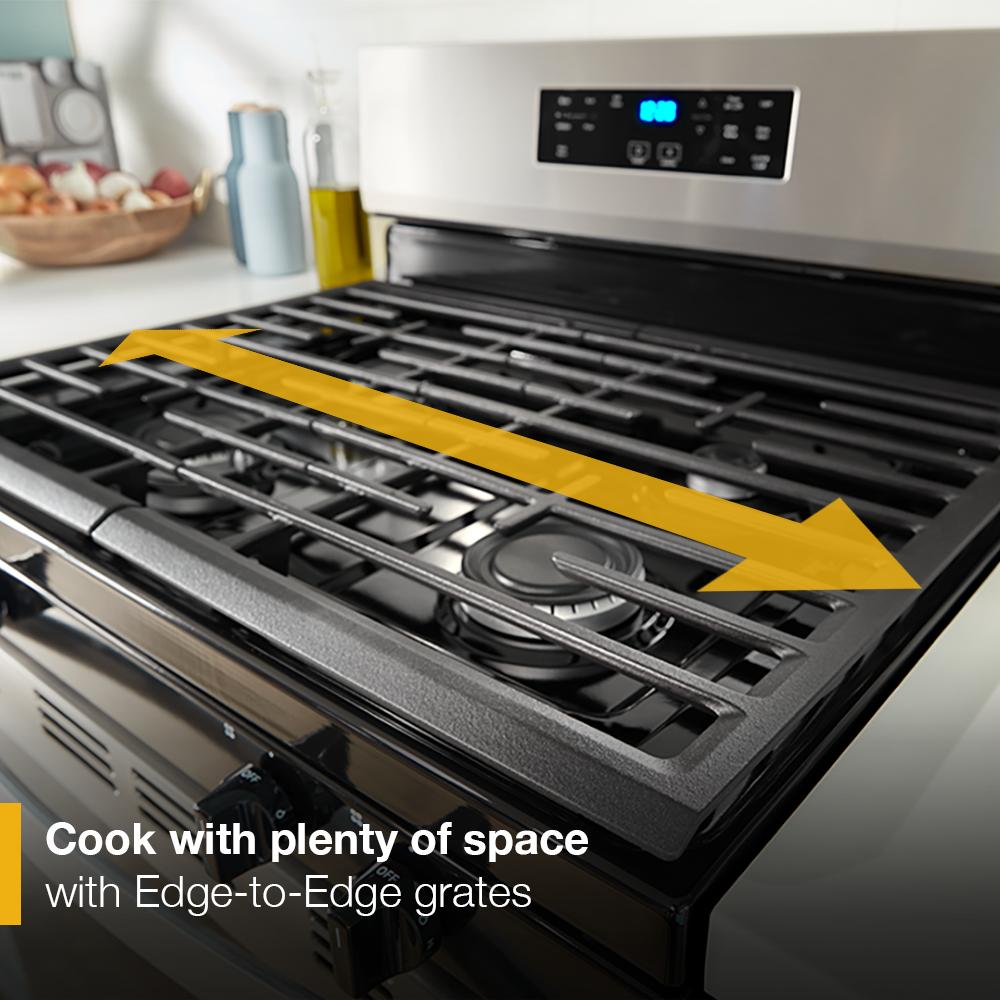 Model: WFGS3530RS | Whirlpool 30-inch Self Clean Gas Range with No Preheat Mode