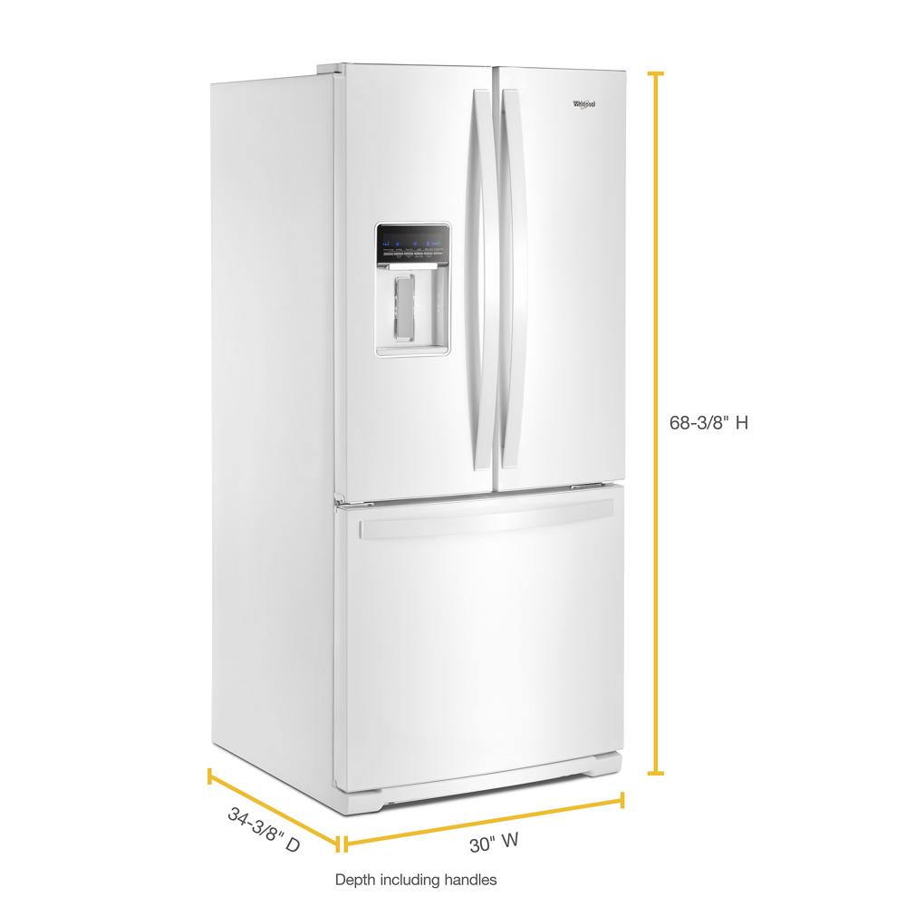 Model: WRF560SEHW-6 | Whirlpool 30-inch Wide French Door Refrigerator - 20 cu. ft.