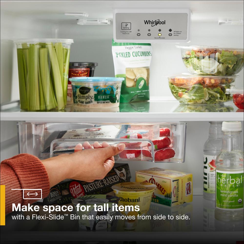 Model: WRTX5028PW | Whirlpool 28-inch Wide Top-Freezer Refrigerator - 16.3 Cu. Ft.