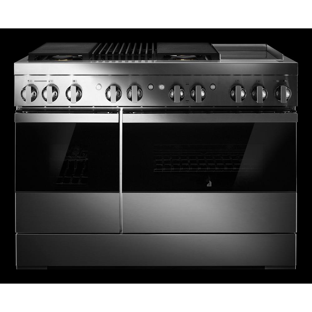 Model: JDRP748HM | Jenn-Air NOIR™ 48" Dual-Fuel Professional-Style Range with Chrome-Infused Griddle and Grill