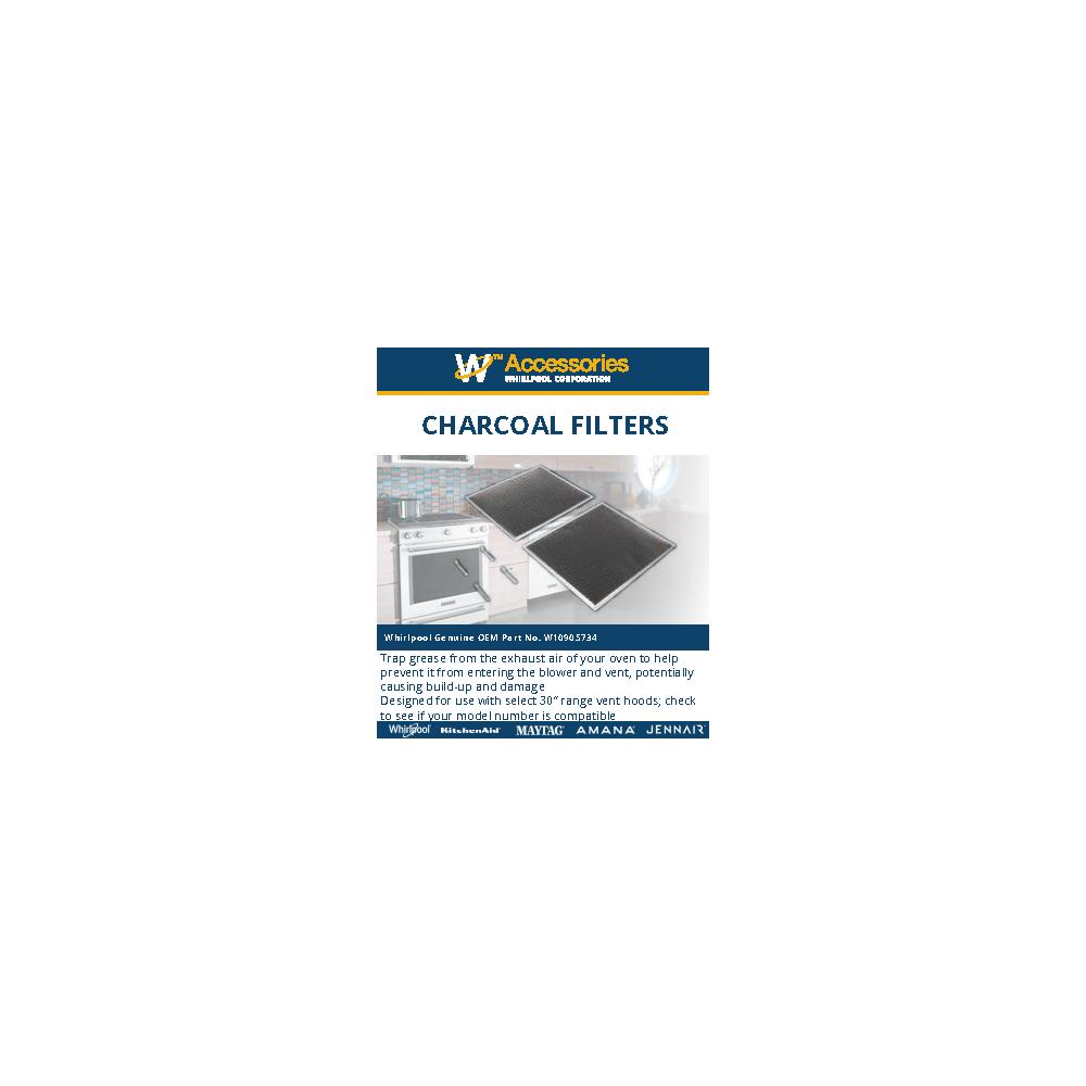 Model: W10905734 | Unbranded Range Hood Replacement Charcoal Filter Kit
