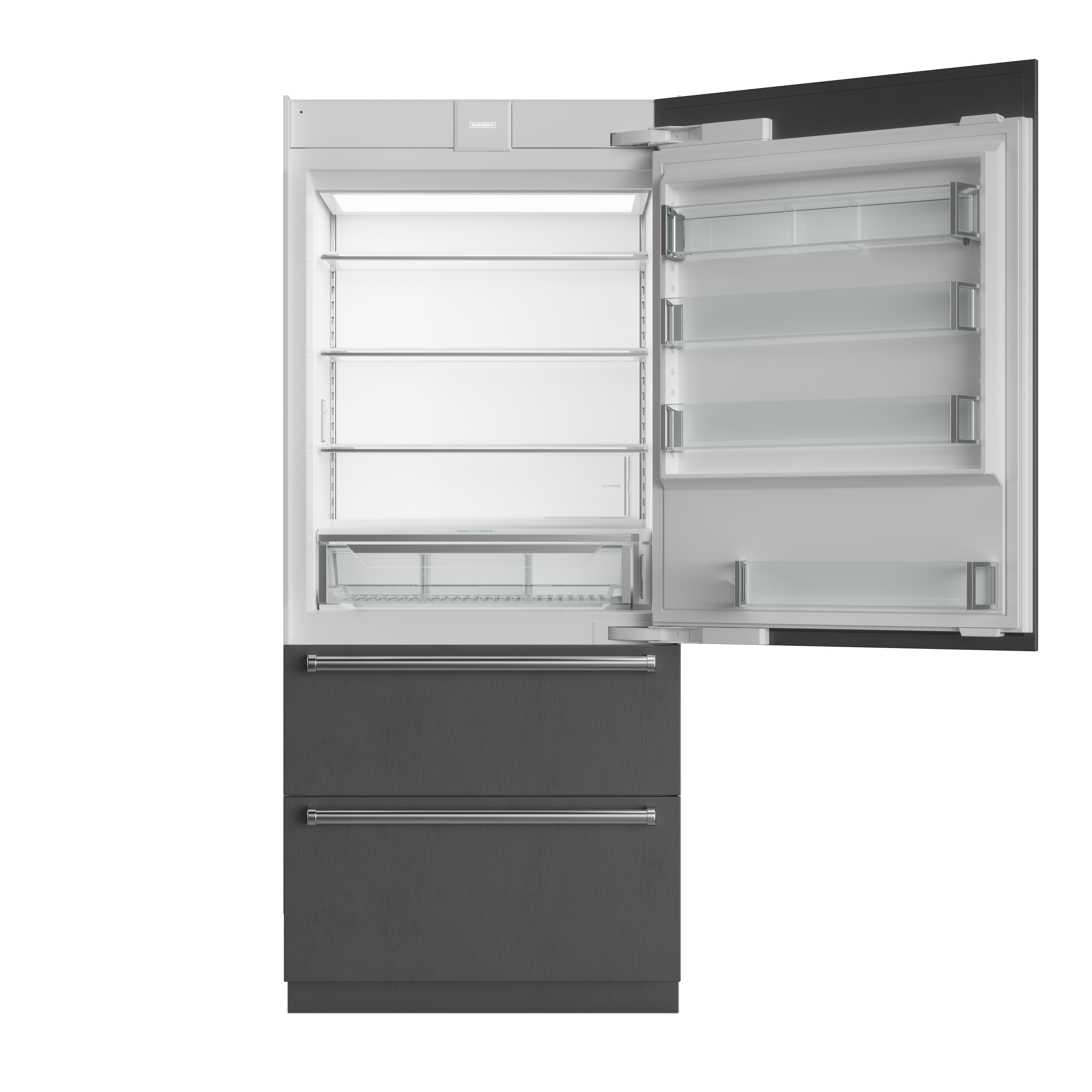Model: DET3650RID/R | Sub-Zero 36" Designer Over-and-Under Refrigerator Internal Dispenser - Panel Ready