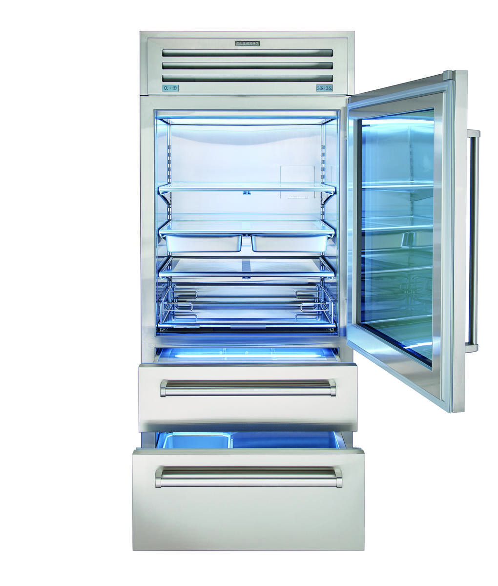 Model: PRO3650G/RH | Sub-Zero 36" PRO Refrigerator/Freezer with Glass Door