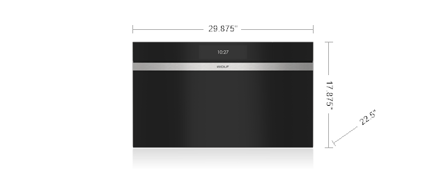 Model: CSOP3050CM/B | Wolf 30" M Series Contemporary Handleless Convection Steam Oven - Plumbed