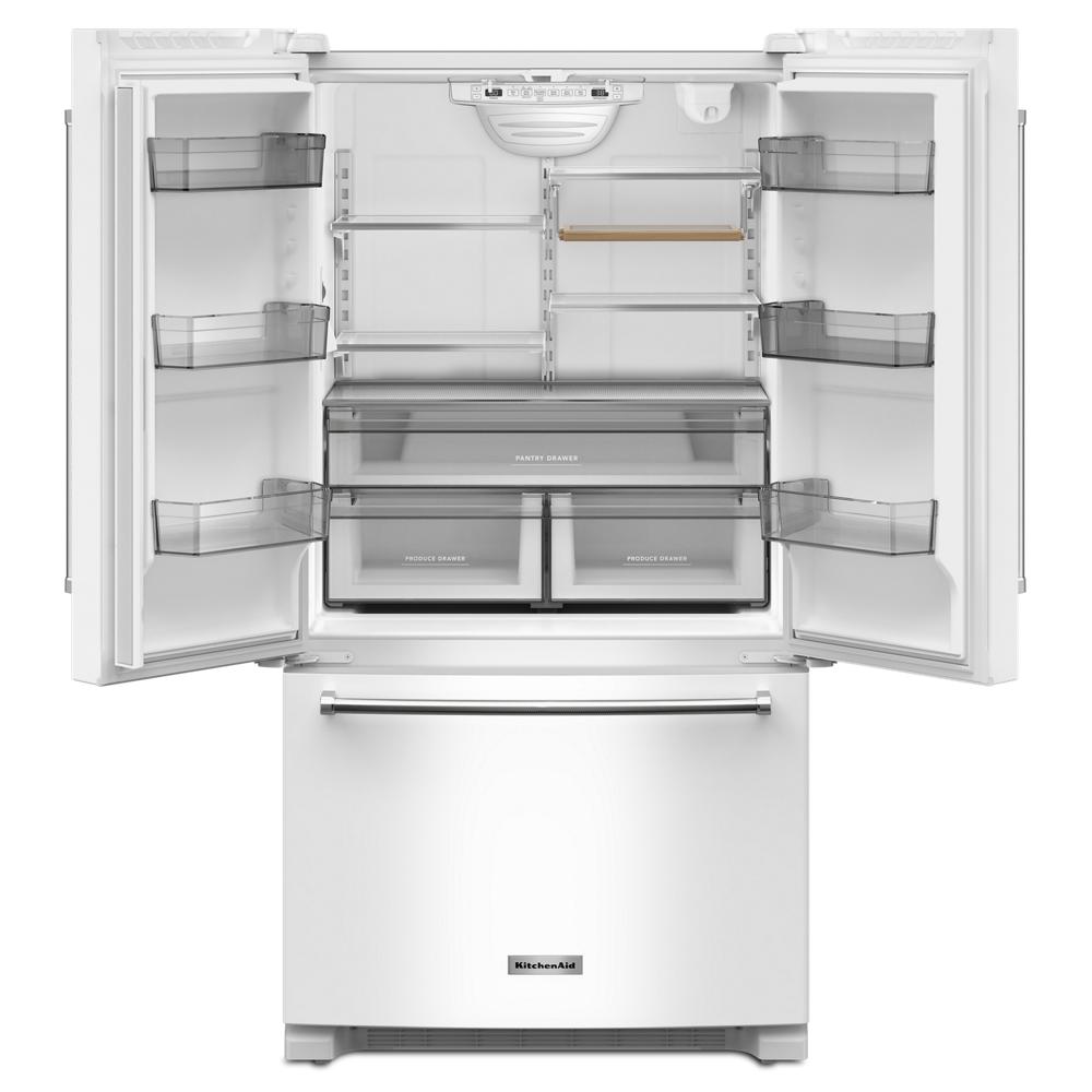 Model: KRFC136RWH | KitchenAid 20 cu. ft. 36-Inch Width Counter-Depth French Door Refrigerator with Interior Dispense