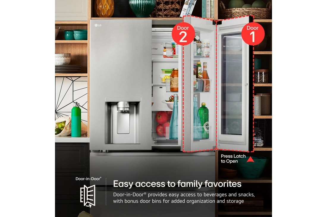 Model: LRMVC2306D | LG 23 cu. ft. Smart InstaView Door-in-Door Counter-Depth Refrigerator with Craft Ice