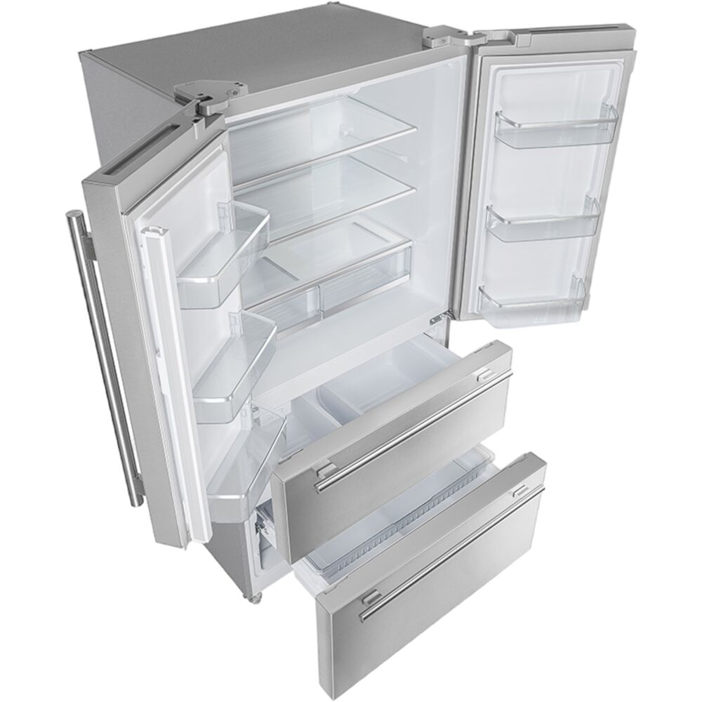 Model: FFRBI1820-36S | Forno 19 CF Counter-Depth 4-Door French Door, Ice Maker, Silver Shelf Trim