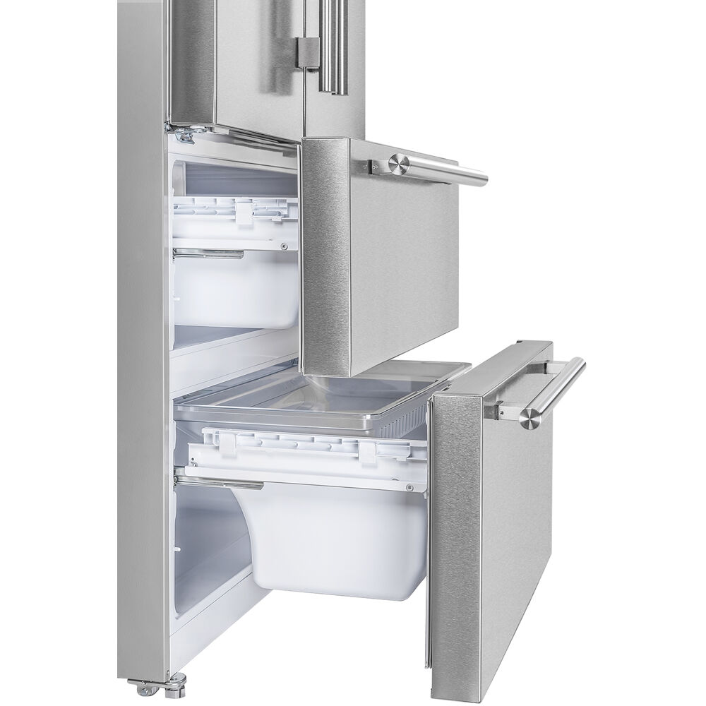 Model: FFRBI1820-36S | Forno 19 CF Counter-Depth 4-Door French Door, Ice Maker, Silver Shelf Trim