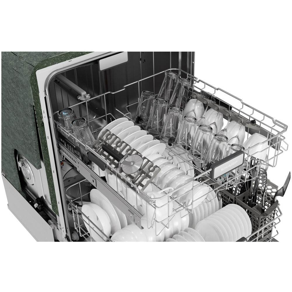 Model: SDW6757ES | Sharp Appliances 24" Top Ctrl Dishwasher, 45 dBA, 3rd Rack