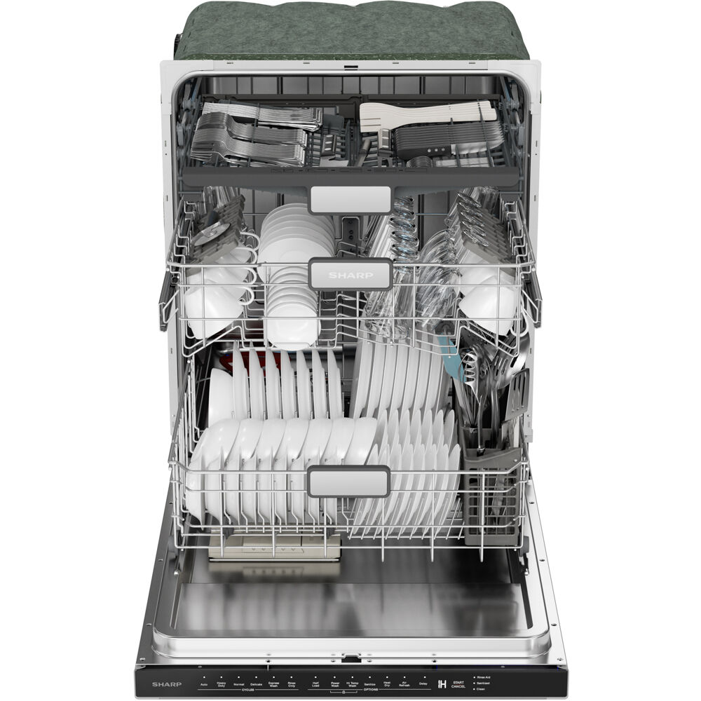 Model: SDW6757ES | Sharp Appliances 24" Top Ctrl Dishwasher, 45 dBA, 3rd Rack