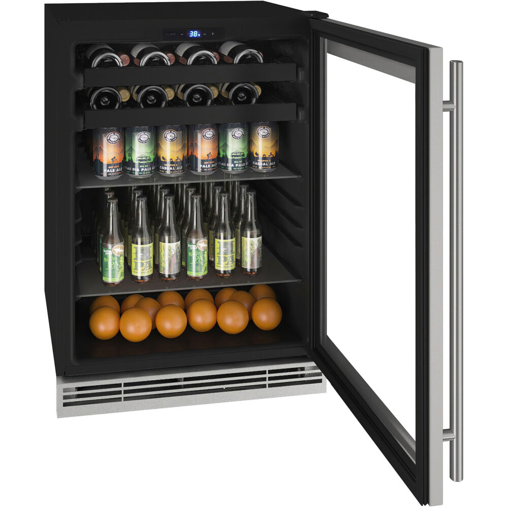 Model: UHBV124-SG31A | U-Line Beverage Center 24", 1 Class, Lock ,Reversible Hinge