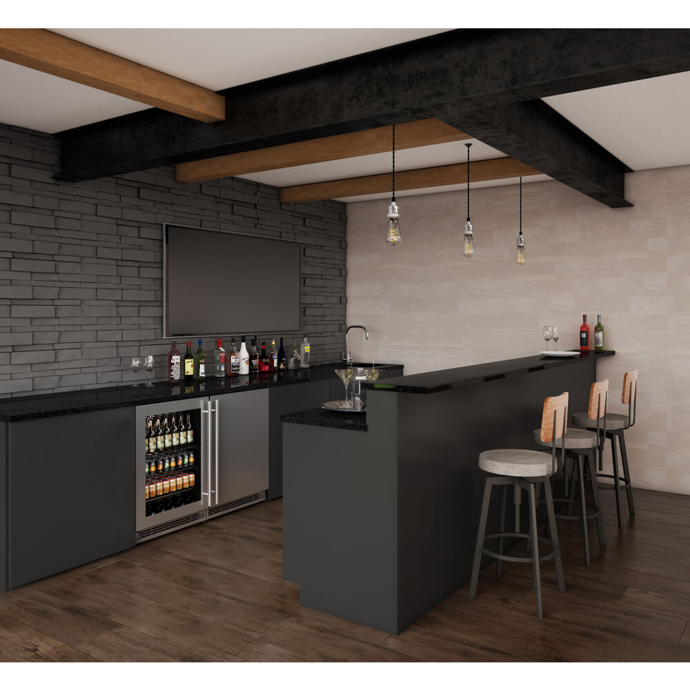 Model: UHBV124-SG31A | U-Line Beverage Center 24", 1 Class, Lock ,Reversible Hinge