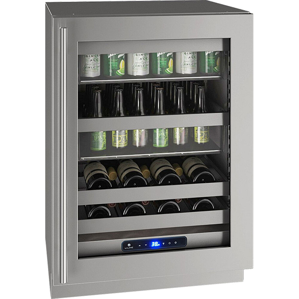 Model: UHBV524-SG41A | U-Line Beverage Center 24", Lock, Right Hinge