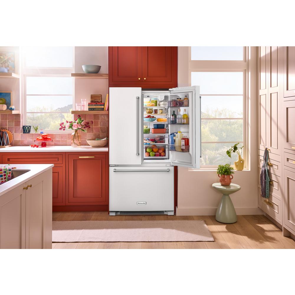 Model: KRFC136RWH | KitchenAid 20 cu. ft. 36-Inch Width Counter-Depth French Door Refrigerator with Interior Dispense