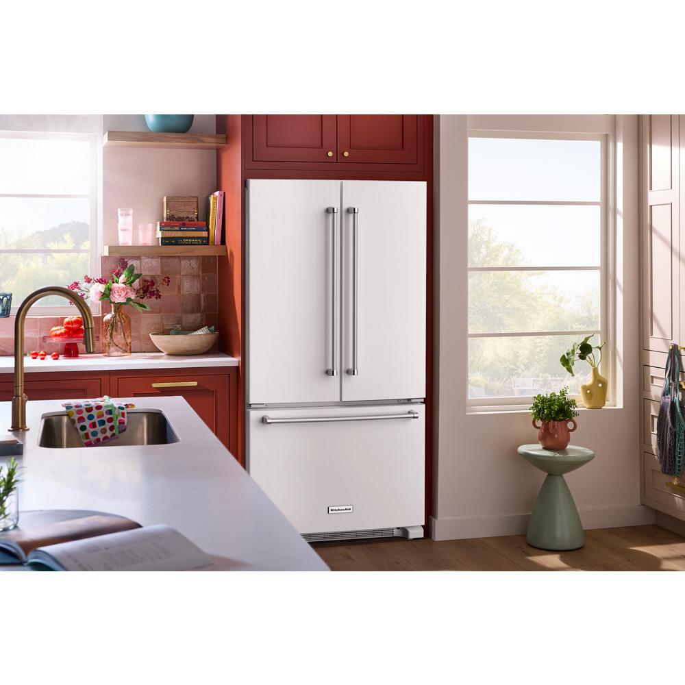 Model: KRFC136RWH | KitchenAid 20 cu. ft. 36-Inch Width Counter-Depth French Door Refrigerator with Interior Dispense