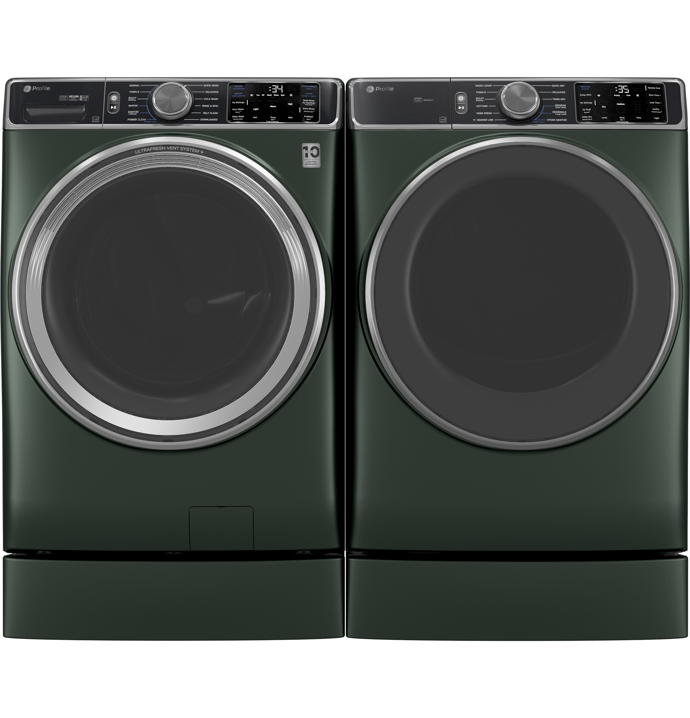 Model: PFW955SPWGN | GE Profile GE Profile™ 5.5 cu. ft. Capacity Smart Front Load ENERGY STAR® Steam Washer with UltraFresh Vent System+ and Smart Wash & Smart Rinse