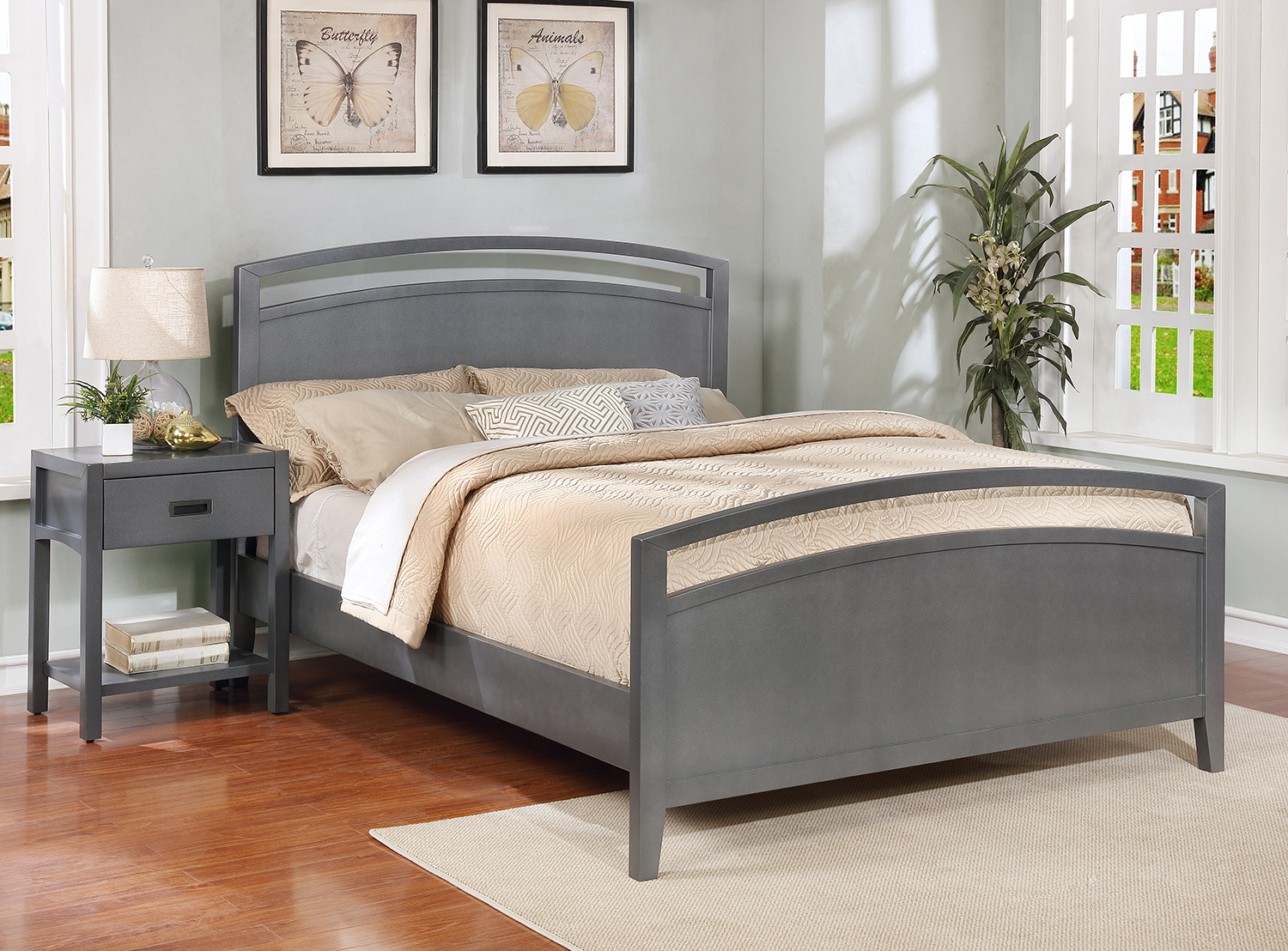 Mantua Reisa Platform Bed - Full, Flat Grey