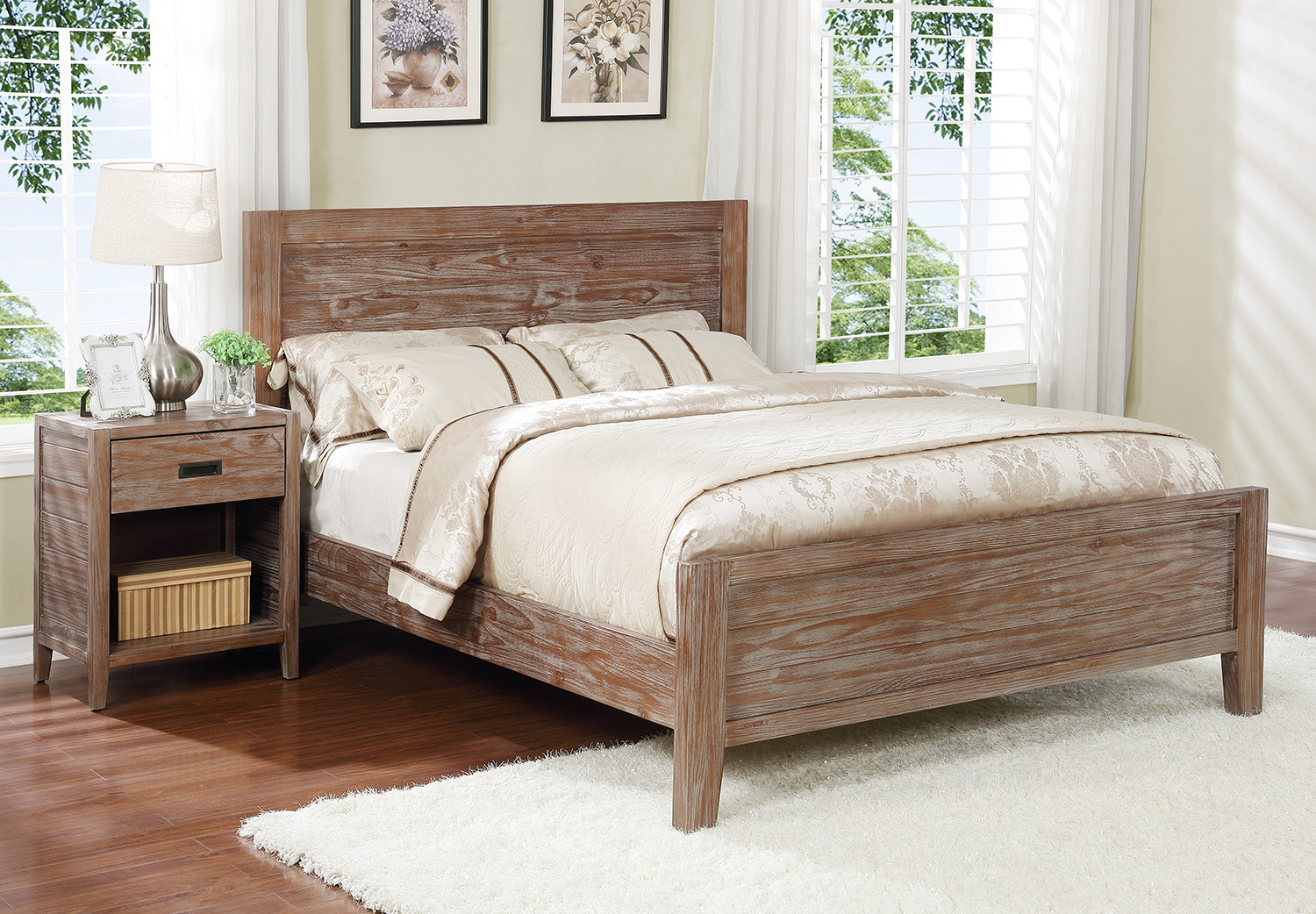 Mantua Alstad Platform Bed - Queen, Pine Cone