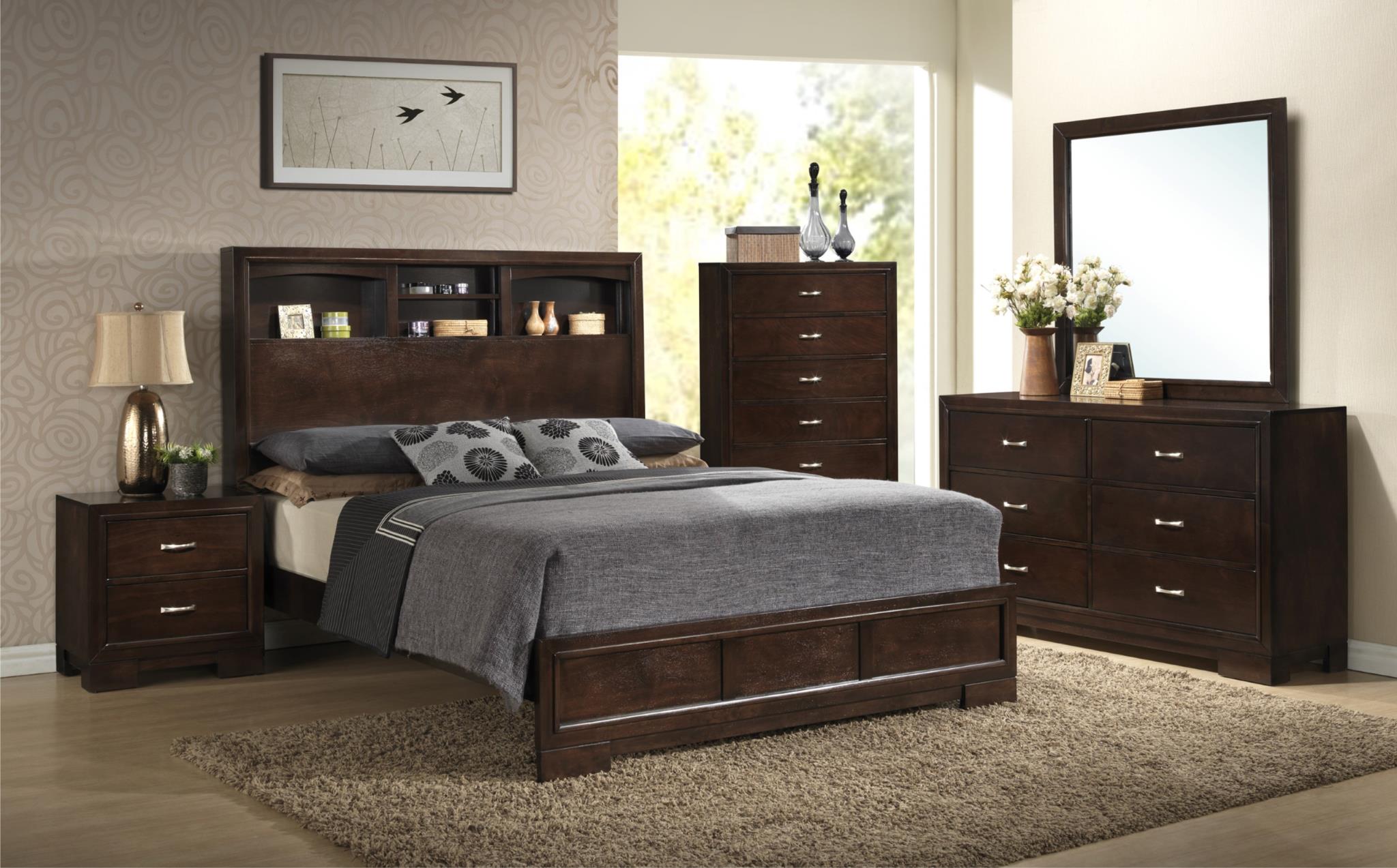 Crossroads Furniture 4233 City Loft Queen GROUP; QB, Dresser Mirror, Chest
